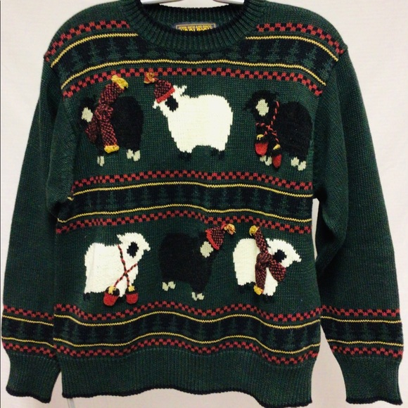 Woolrich Sweaters - WOOLRICH Vintage Green Lamb Sheep Sweater